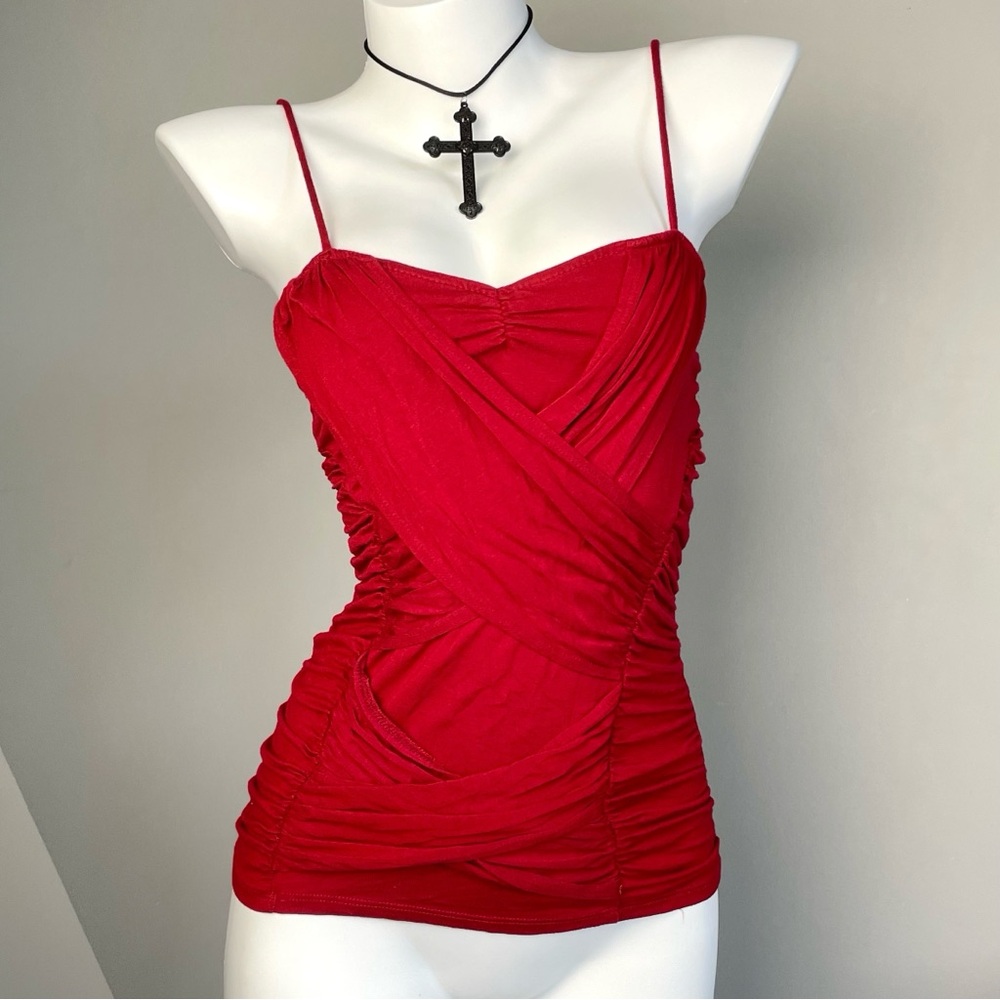 Vintage Red Romantic Goth Cami Top